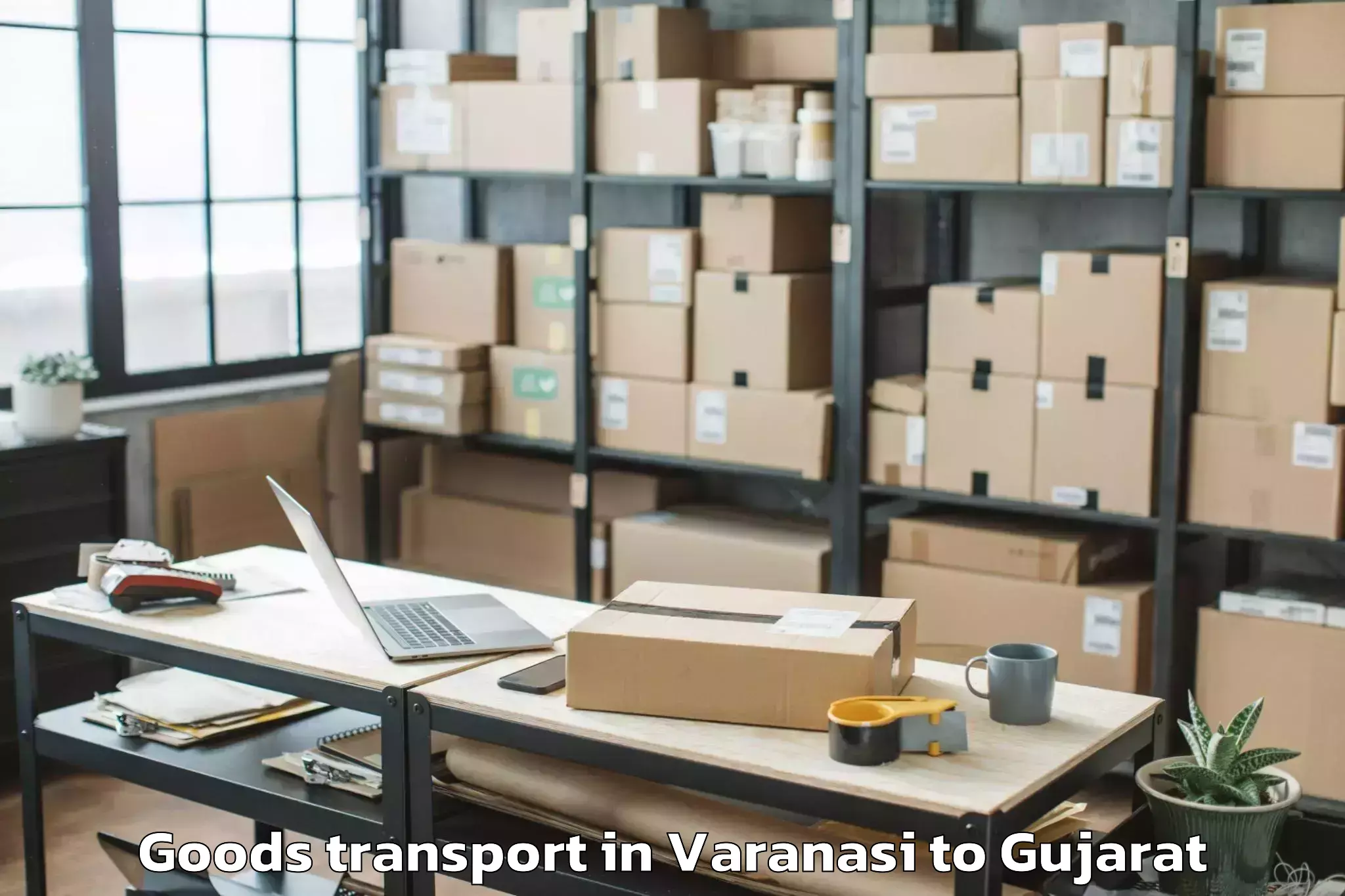 Varanasi to Rajula Goods Transport